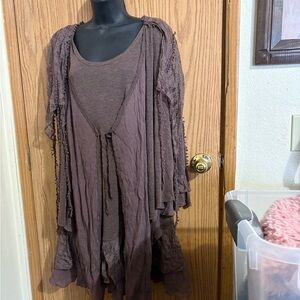 Pretty Angel Chocolate Brown lacy whimsigoth grunge lacy layered plus dress